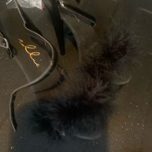 All black pleasers with fur on top